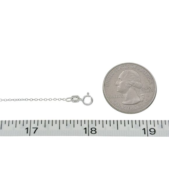 Vintage Italian SU Sterling Silver 925 1.1mm Chain Link Necklace 18" - Picture 2 of 3